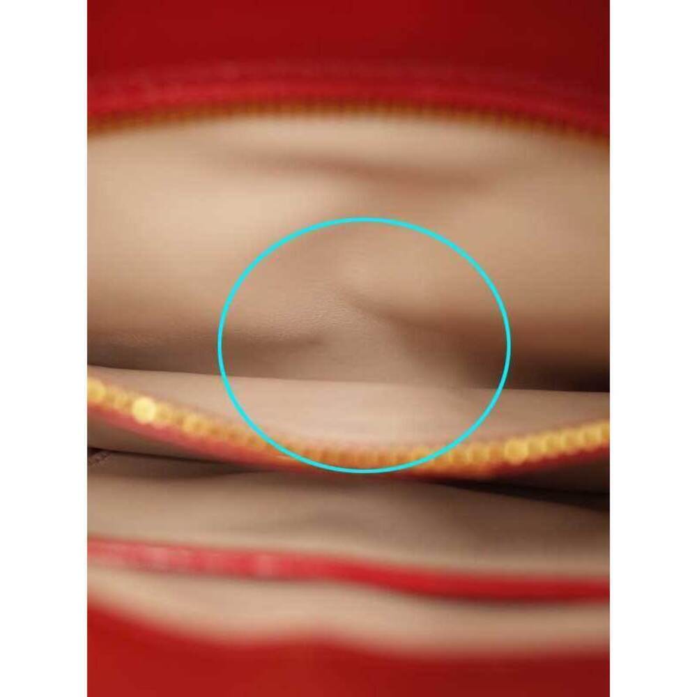 PRADA Lip Chain Shoulder Bag denim blue Red - Picture 5 of 9